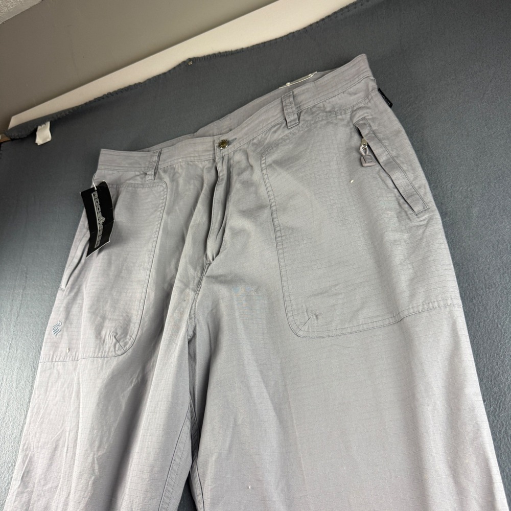 Rocawear Baggy Pants Men's 36x34 Gray Ripstop Wide Leg Y2K Skater Hip Hop NEW